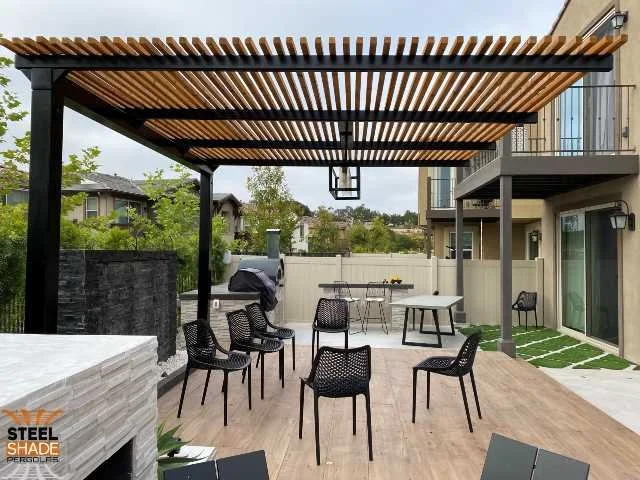 The Carlsbad: CUSTOM 13' X 12' - 2 POST CANTILEVER W/ CUSTOM FAN MOUNT - CARLSBAD, CA